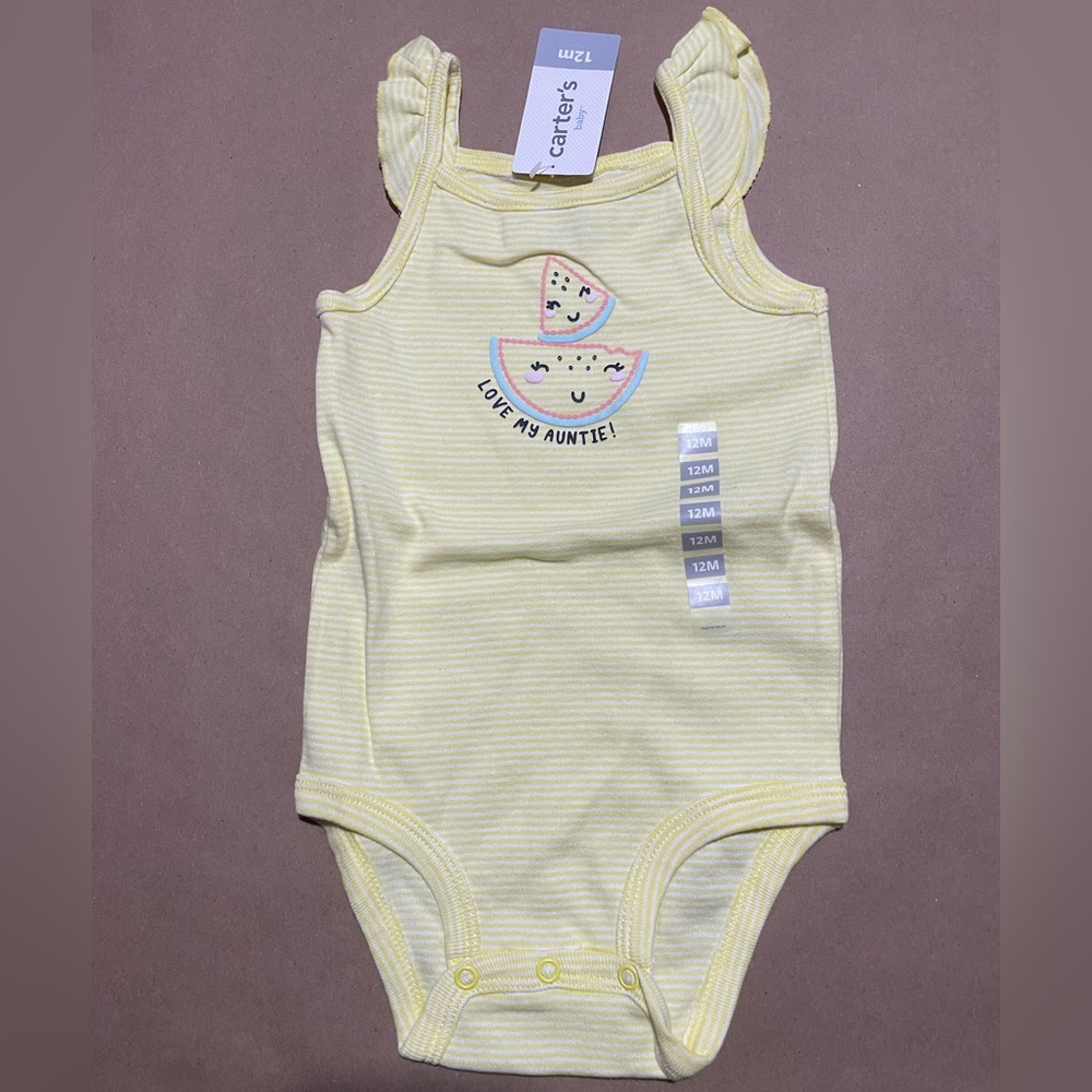 12 month girls summer onesie aunt watermelon carters